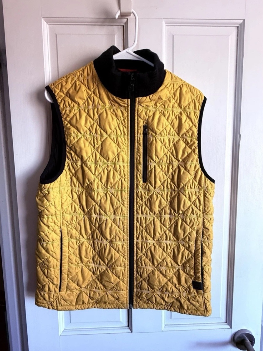 Victorinox Yellow Quilted Men's Vest with Black Trim